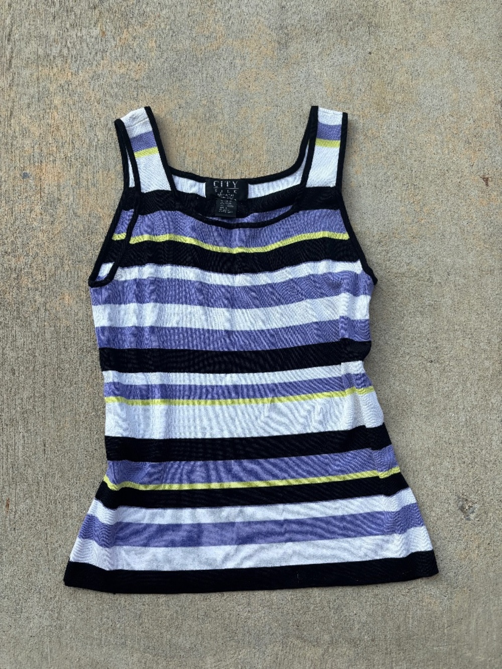 Vintage Purple Striped Knit Tank Top